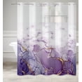 thumbnail image 5 of Mizhona Shower Curtain with Liner Purple Marble No Hook Shower Curtain for Bathroom ,71"x74", 5 of 8