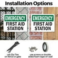 thumbnail image 3 of First Aid Station OSHA Emergency Rigid Plastic Sign 18 Inch x 12 Inch - 5 Pack, 3 of 8