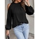 thumbnail image 5 of Blusa con cuello con ribete de volantes,Blusa de manga larga con hombros descubiertos y hombros descubiertos para mujer Diseño de clase mundial, 5 of 8