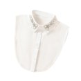 thumbnail image 1 of Cuello falso de camisa con diamantes de imitación y perlas de imitación, desmontable, ajustable, adornado, para medio cuello de camisa, accesorio formal para eventos., 1 of 7
