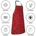 thumbnail image 5 of Naloa Vintage Burgundy Apron Kitchen Aprons with Pockets for Women Men Chef, 5 of 8