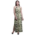 thumbnail image 1 of Bimba Bird Ladies Sleeveless Long Print Maxi Dress with Side Slits Summer Wear-X-Small, 1 of 6
