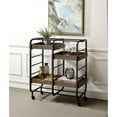 thumbnail image 3 of Bowery Hill Contemporary Serving Cart in Black & Walnut, 3 of 3
