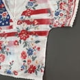 thumbnail image 6 of Helii 250th Anniversary Shirt Women Patriotic Blouse Floral American Flag Lace Trim V Neck Batwing Sleeve Loose Fit Boho Vintage 4th of July Summer Top Colorful,L, 6 of 6