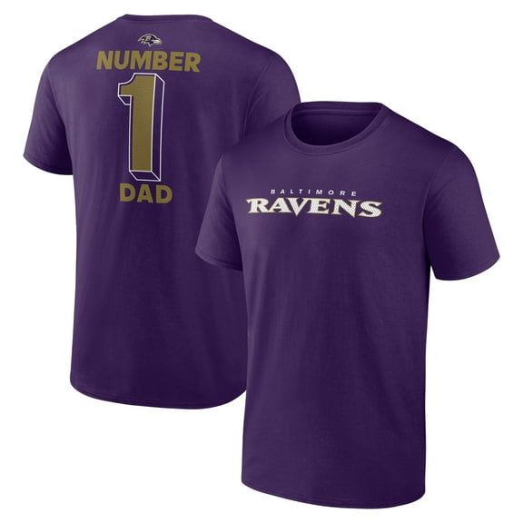 Men's Logo Athletic-Purple Baltimore Ravens #1 Dad Jersey T-Shirt