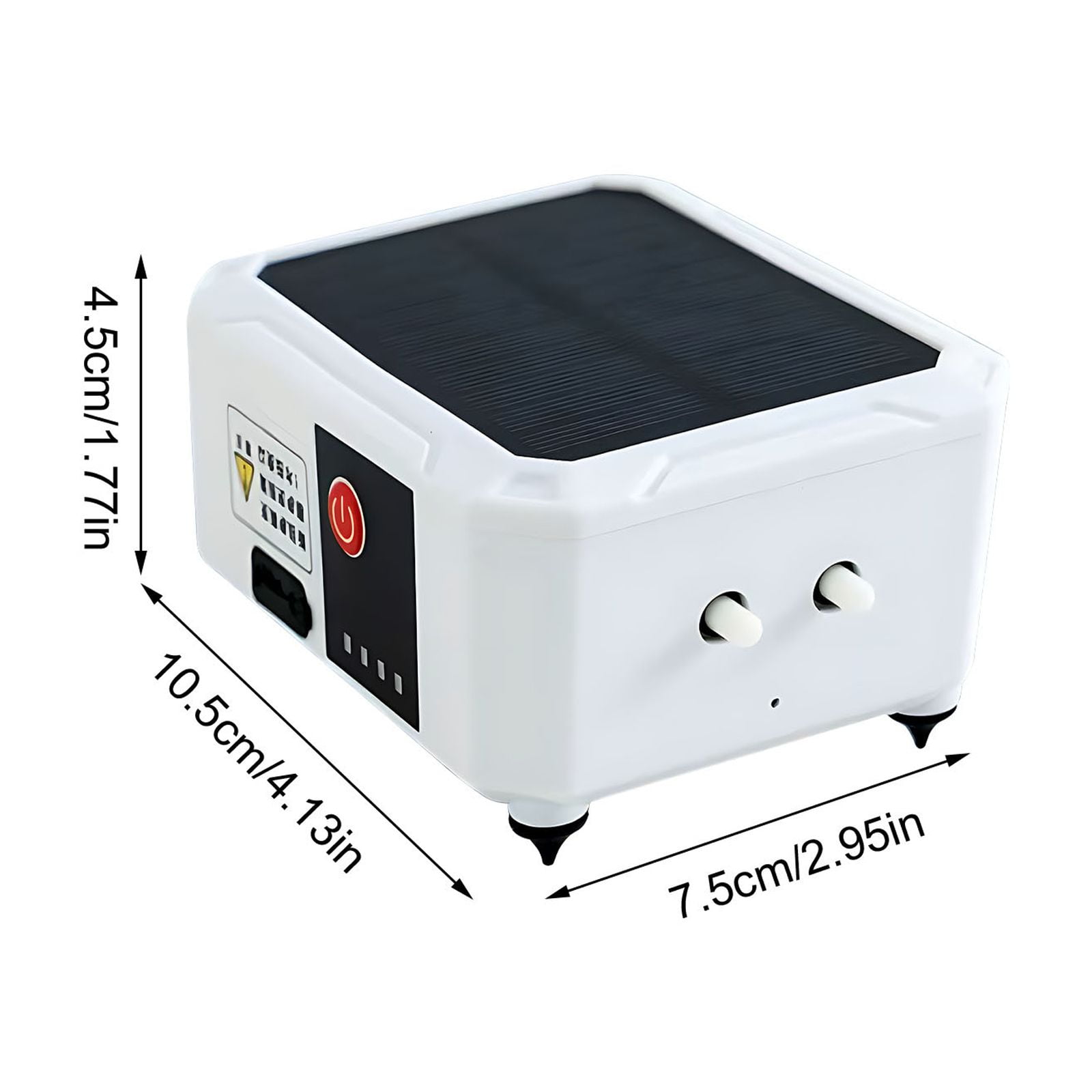 Solar Powered Oxygen Pump - 4.13x2.95x1.77in Dual Hole Aerator for Fish Tank Bait Bucket, USB Rechargeable Water Pump for Outdoor Fishing and Home Aquarium