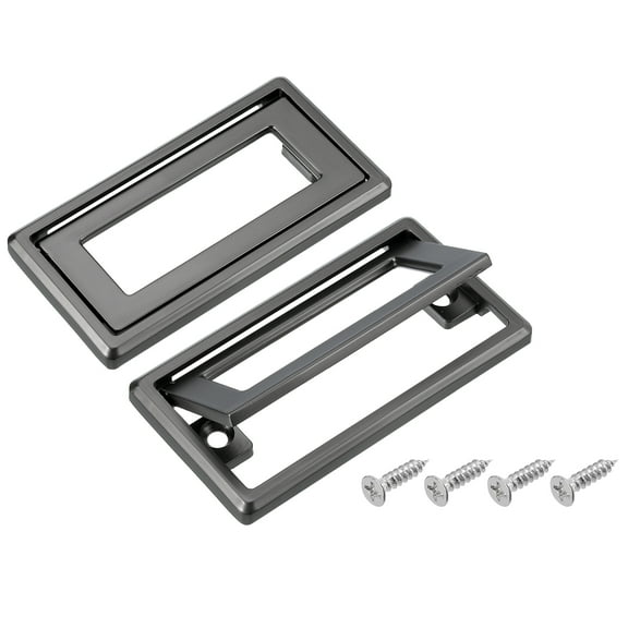 Uxcell 2 Pack Flush Pull Handle, 2.5 Inch Hole Center Recessed Furniture Grip, Gray