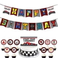 thumbnail image 2 of Set de decoración de fiesta con diseño de coche de carreras, 34 unidades, bandera a cuadros, 2 of 2