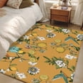 thumbnail image 4 of Rectangle Area Rugs 3 x 5 Ft, Yellow Botanical Non-Slip Residential Carpet, Spring Floral Summer Lemon Birds Indoor Crawling Mats Runner Rugs for Living Room/Dining Room/Bedroom, 4 of 8