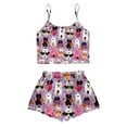 thumbnail image 4 of Ccpelsie Cute Pajamas for Women Funny Print Cami Top and Shorts Set Two Piece Pajama Set Sleepwear Sleep Set(Light Purple,XL), 4 of 8