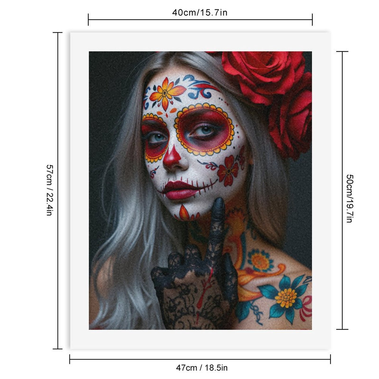 Paint By Numbers Kit for Adults Beginner - Colorful Face Paint Floral Art DIY Canvas Painting Kits for Adults, Frameless Paint By Number for Adults for Home Wall Decor 16x20 Inch