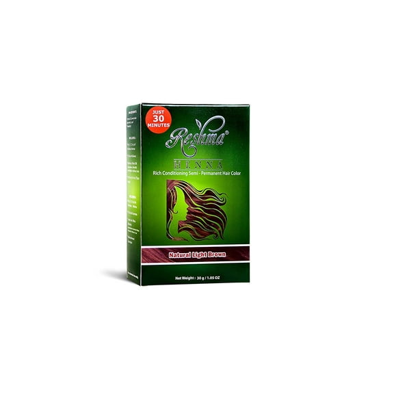 Natural Light Brown 30 Minute Henna Hair Color by Reshma, 7 Oz