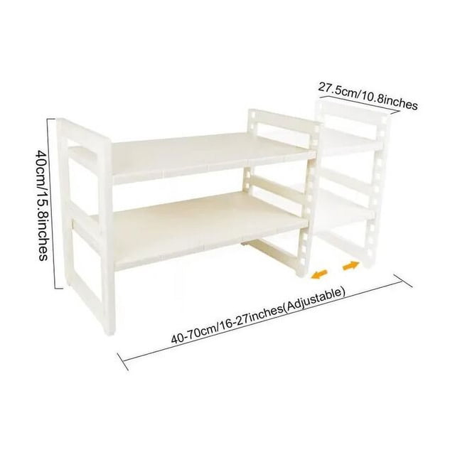 Organizador bajo fregadero de 2 capas multifuncional y ampliable, con estantes extraíbles y 40x27,5x (40-70) cm