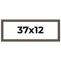 37x12 Frame Black Bamboo Solid Wood Picture Frame Width 1.5 Inches | Interior Frame Depth 0.5