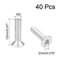 thumbnail image 2 of M3x12mm Flat Head Machine Screws Inner Hex Screw 304 Stainless Steel Fasteners Bolts 40 Pcs, 2 of 3