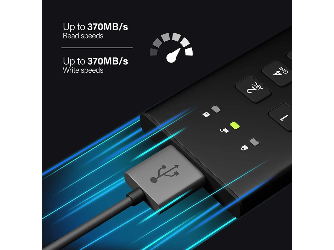 iStorage diskAshur M2 SSD 500 GB | FIPS 140-3 Level 3 Compliant | Incorporated Common Criteria EAL 5+ | PIN protected | Dust/Water Resistant - Thin Client Device Supported - USB 3.2 (Gen 1) - 370 M...