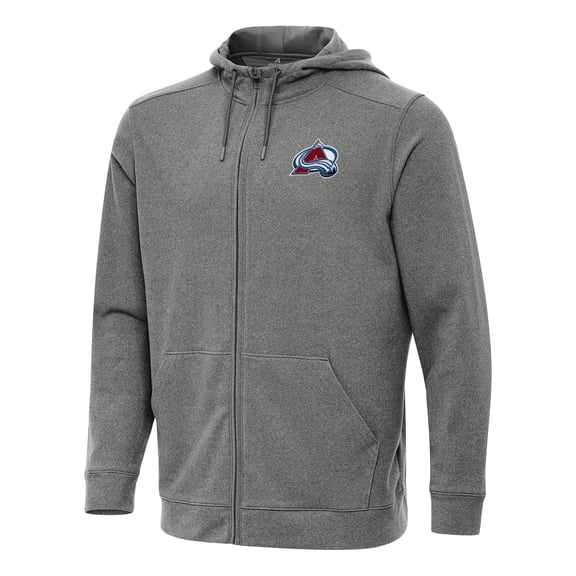 Men's Antigua Heather Black Colorado Avalanche Effortless Full-Zip Hoodie Jacket