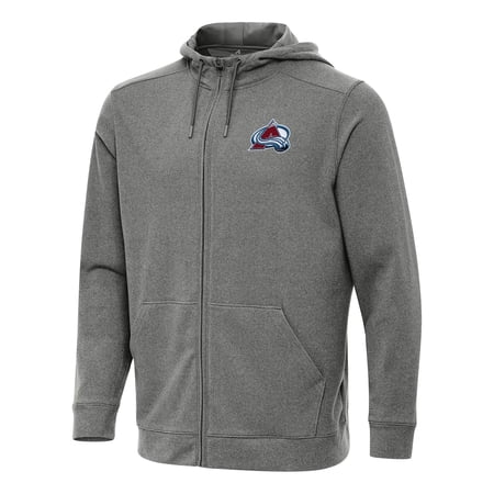Men s Antigua Heather Black Colorado Avalanche Effortless Full-Zip Hoodie Jacket
