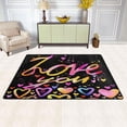 thumbnail image 2 of SKYSONIC Valentines Day Non-Slip Area Rug, Watercolor Rainbow Heart Floor Carpet Comfort Floor Mats Decor for Indoor Front Porch,Living Room, Bedroom,Kitchen,72"x48", 2 of 5