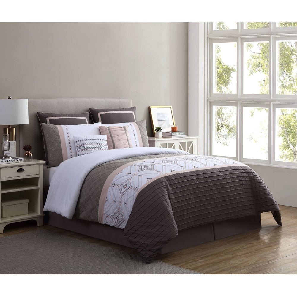 Better Homes & Gardens Blush Embroidered 8Piece Comforter Set, King