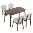 thumbnail image 7 of Hassch 5PCS Dining Table Set, Kitchen Table and 4 Soft Chairs, Rectangular Table Set with Soild Wood Frame for Home,Apartment, Walnut, 7 of 7