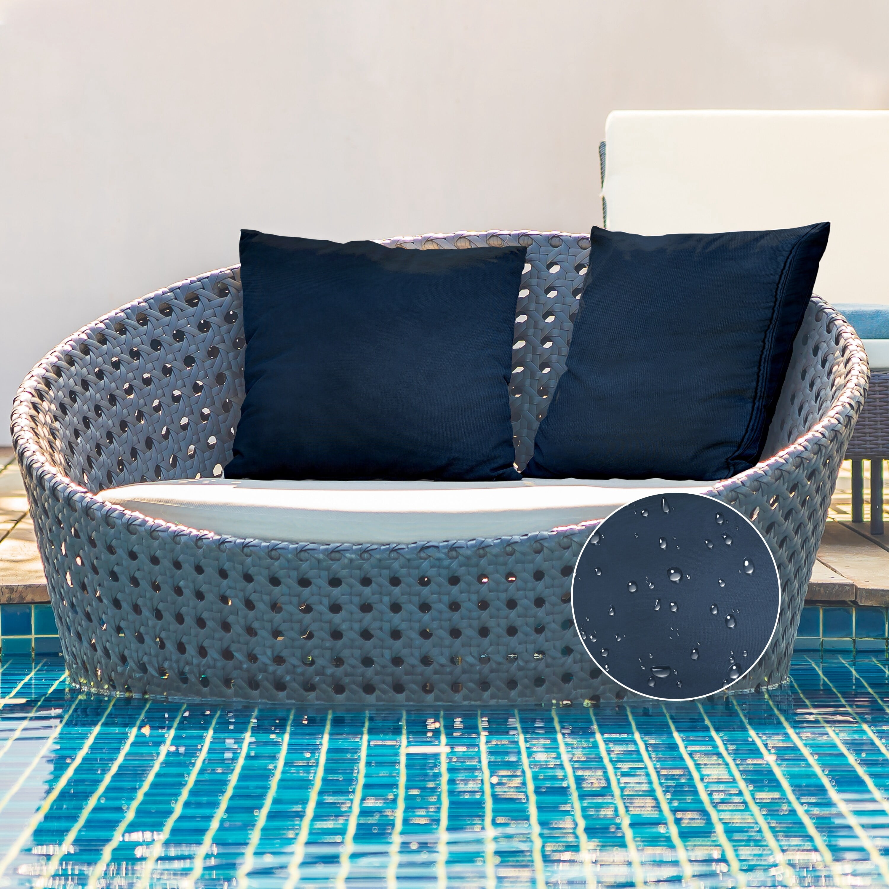 A1HC Outdoor Waterproof Pillow Covers 18x18 Inch, Pack of 2, Cloud Burst – Luxurious Decorative Throw Pillow Covers for Garden, Sofa & Chairs