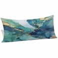 thumbnail image 2 of Ombre Turquoise Marble Body Pillow Covers 20"x60", Modern Minimalist Art Gradient Soft Brushed Microfiber Breathable Throw Pillow Covers, Pillowcase with Zipper for Couch Sofa Bedroom Living Room, 2 of 9