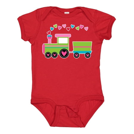 

Inktastic Valentine Heart Train Gift Baby Boy or Baby Girl Bodysuit