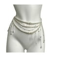 thumbnail image 5 of Oiur Women Waist Chain with Tassel Butterfly Flower Charm Faux Pearl Belt Chain Multi-layered Beaded Belly Jewelry Dance Performance Club Party Body Jewelry for Bikini Dress T-Shirt Pants,B, 5 of 8