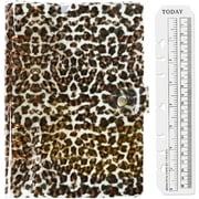 Chris.W Leopard A5 Binder Cover, PVC 6-Ring A5 Planner Organizer Shell, Refillable Notebook, Leopard Print Binder Cover