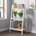 thumbnail image 1 of 3 Shelf Wood Ladder Bookcase Foldable Bookshelf Plant Stand Flower Pot Display Holder Home Garden Balcony Decor, 1 of 8