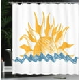 thumbnail image 4 of Ambesonne Modern Shower Curtain, Sun Theme Warm Colors Beams, 69"Wx84"L, Yellow Blue, 4 of 5