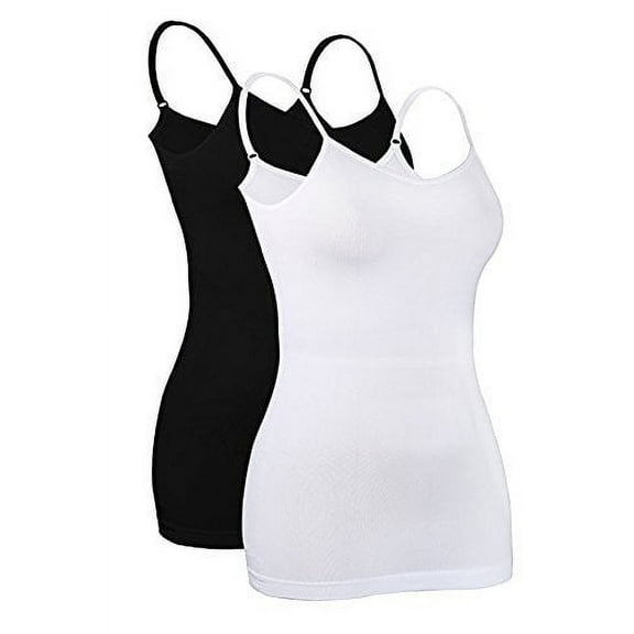 Fruit of the Loom Select Ladies Cotton Stretch Spin Camis 6-pack Black And White Spandex Small