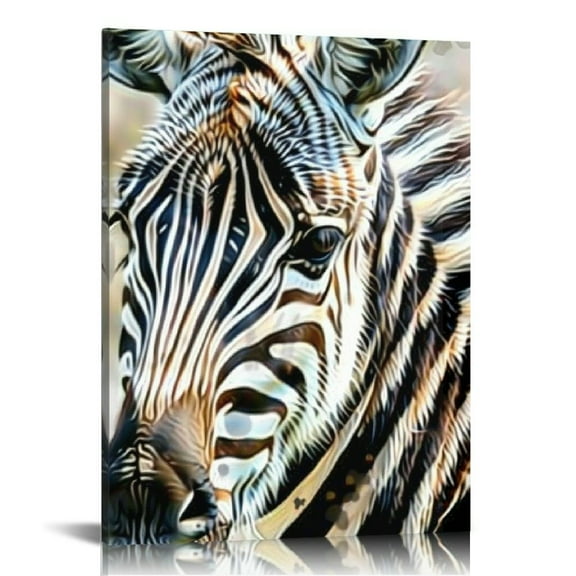 FCXZI Watercolor Zebra Canvas Wall Art Deco for Bedroom, Dorm, Living Room, Bathroom