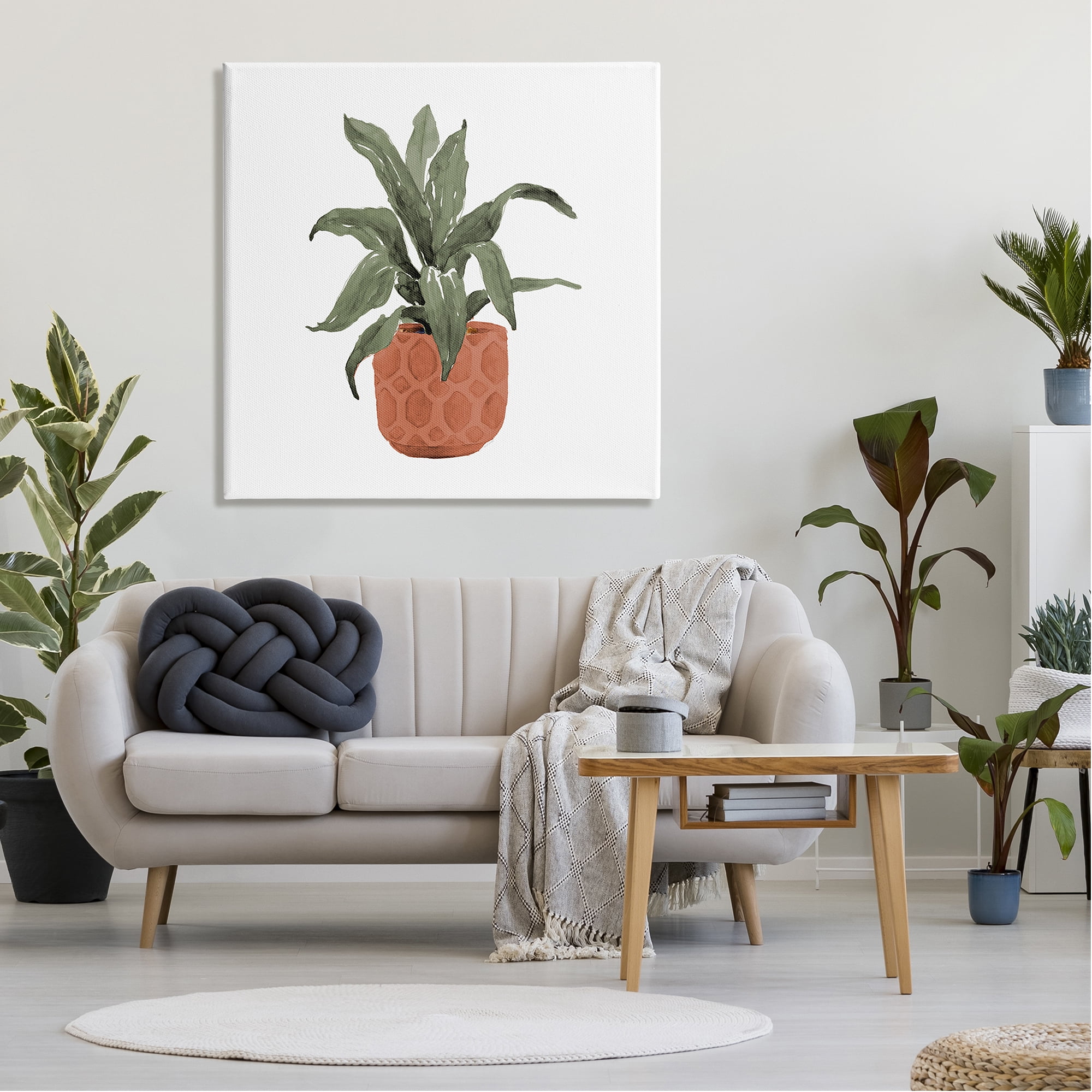 Stupell Industries Simple House Plant Green Leaves Terracotta Planter Painting , 36 x 36, Design by Lanie Loreth