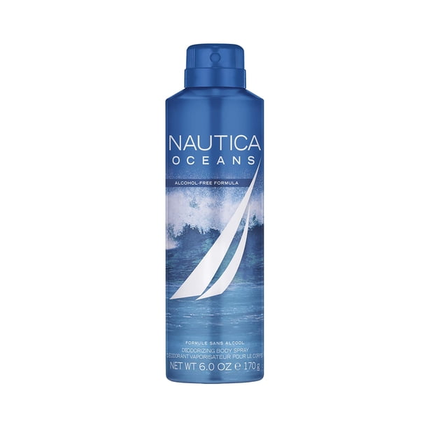 Spray corporal desodorizante Nautica Oceans 180 ml sin alcohol