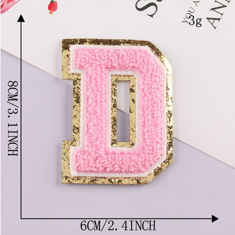  2 PCS 2.4 Inches Chenille Letter Patches, Iron on
