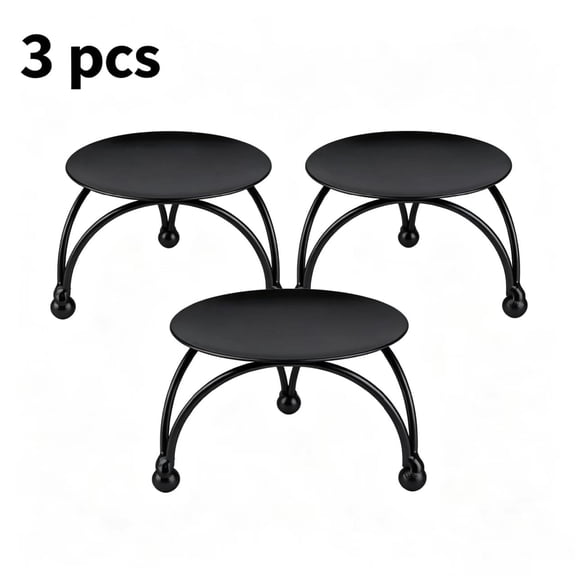 Vruelia Decorative Iron Pillar Candle Holders, Set of 3