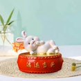 thumbnail image 3 of Lucky Rabbit Statue Money Box Figurines Piggy Bank Home Decor Storage Case for Bedroom 10cmx10cmx9cm, 3 of 9
