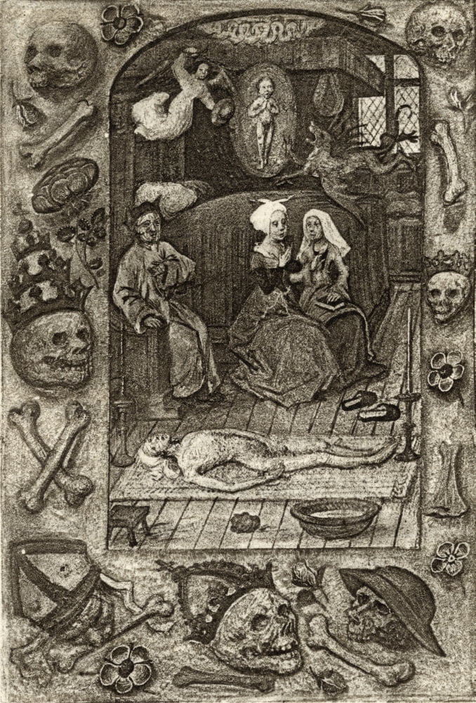 Engraved Facsimile Of An Illumination To The Prayers For The Dead In A Small Ms Flemish Missal From A Catalogue Of A Collection Of Engravings Etchings And Woodcuts By Richard Fisher Published 1879 Can