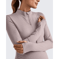 thumbnail image 4 of G4Free Lightweight Maternity Long Sleeve Workout Tops UPF 50+ Rash Guard Half Zip Sun Shirts Ruches Pregnancy Pullover, 4 of 8