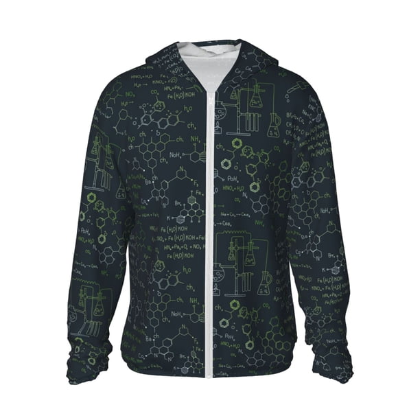 Balery Chemistry Formulas 2 Sudadera ligera de manga larga con capucha y protección solar UPF 50+ para hombre y mujer, ideal para pesca y running-Medium