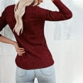 thumbnail image 7 of STETMN Round Neck Sweater for Women Casual Slim Fit Button Tops Fall Plain Long Sleeve Knit T-shirt, 7 of 7