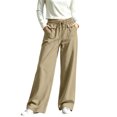thumbnail image 3 of Tqcoqu Wide Leg Palazzo Pants for Women, Casual Drawstring Flowy Beach Linen Trousers with Pockets for Vacation Daily, 3 of 8