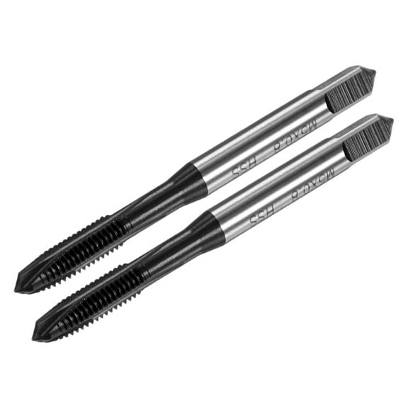 Uxcell 2-Pack M5x0.8mm Metric Thread Tap, HSS TiCN-Coated Straight Flute Right Hand Thread Screw Tapping Tool