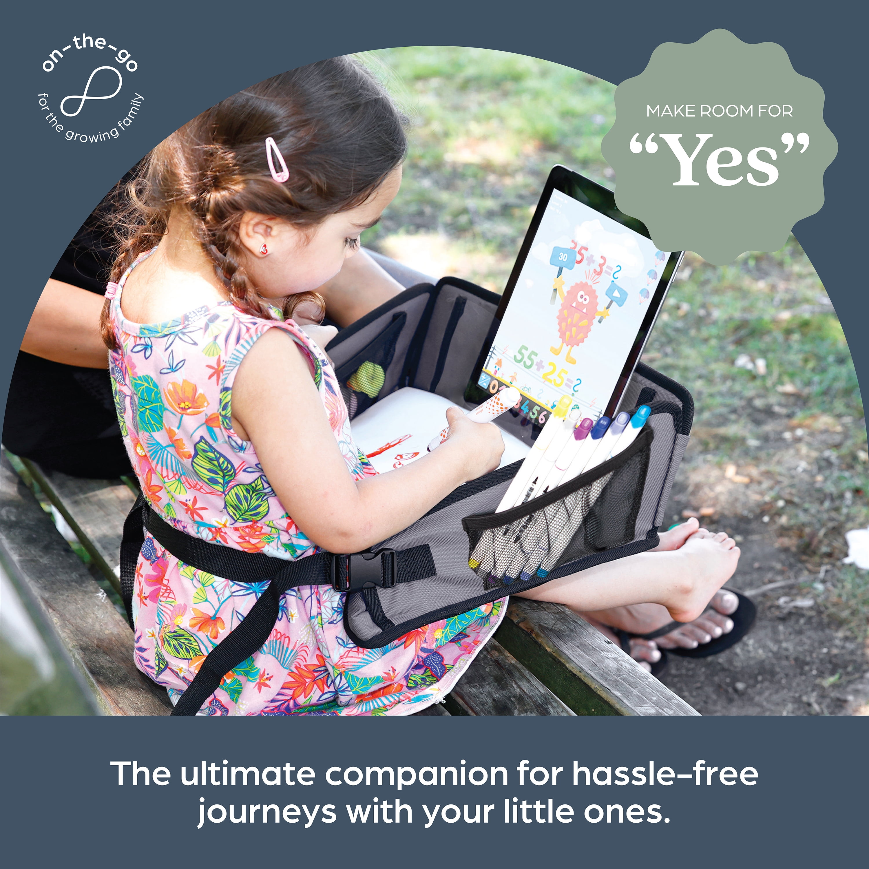 (3 pack) Dreambaby® EZY-Tote Kids Activity Tray for Car Travel – Lap Desk, Tablet Holder & Snack Tray