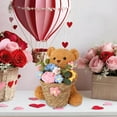 thumbnail image 4 of Knitted Flower Teddy Bear Bouquet, Handmade Artificial Flowers Gift, Home Decor for Anniversary Valentine's Day(Pink), 4 of 6