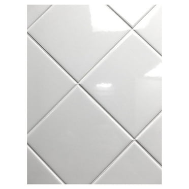4x4 White Glossy finish Ceramic Subway Tile Shower Walls Backsplashes (10SF FULL BOX 80PCS)