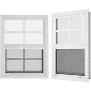 ROSYNEY 2 Pack Shed Windows 24" W x 27" H Flush Mount, White Household Windows for Playhouses, Barns, Chicken Coop