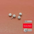 thumbnail image 4 of Silver Crystal Ball Earrings for Women, Dainty Sparkle Disco Ball Ear Stud 6mm, Gift for Her, 4 of 6